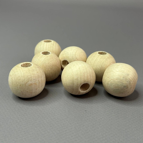 Намистина дерев'яна кругла 25 мм, бук отвір 8 мм Намистина дерев'яна кругла 25 мм, бук отвір 8 мм