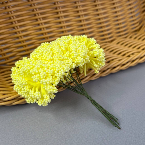 Квітка гіпсофіли з пінопласту 8 см - жовтий Квітка гіпсофіли з пінопласту 8 см - жовтий