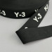 Резинка поясна брендована 3 см чорна з білим Y-3 Резинка поясна брендована 3 см чорна з білим Y-3
