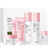 Подарунковий набір косметики для обличчя 6в1 BIOAQUA Rose з гіалуроновою кислотою Подарунковий набір косметики для обличчя 6в1 BIOAQUA Rose з гіалуроновою кислотою