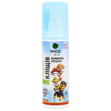 Спрей від комарів, кліщів і мошок для дітей від 6 місяців Vaco Kids Paw Patrol, 80мл Спрей від комарів, кліщів і мошок для дітей від 6 місяців Vaco Kids Paw Patrol, 80мл