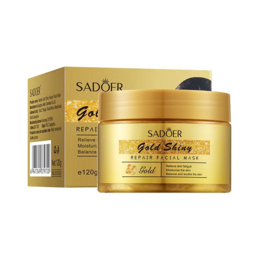 Маска для зволоження та вирівнювання тону обличчя із золотом Sadoer Gold Shiny, 120g Маска для зволоження та вирівнювання тону обличчя із золотом Sadoer Gold Shiny, 120g