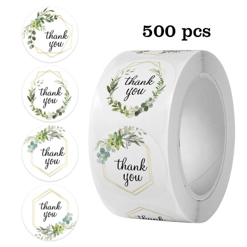 Наклейки на бобіні "Thank you" 2,5 см, у рулоні 500 шт Наклейки на бобіні "Thank you" 2,5 см, у рулоні 500 шт