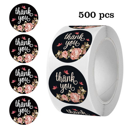 Наклейки на бобіні "Thank you" 2,5 см, у рулоні 500 шт Наклейки на бобіні "Thank you" 2,5 см, у рулоні 500 шт
