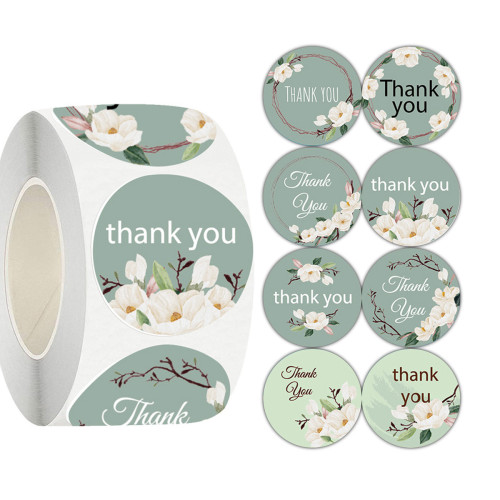 Наклейки на бобіні "Thank you" 2,5 см, у рулоні 500 шт Наклейки на бобіні "Thank you" 2,5 см, у рулоні 500 шт