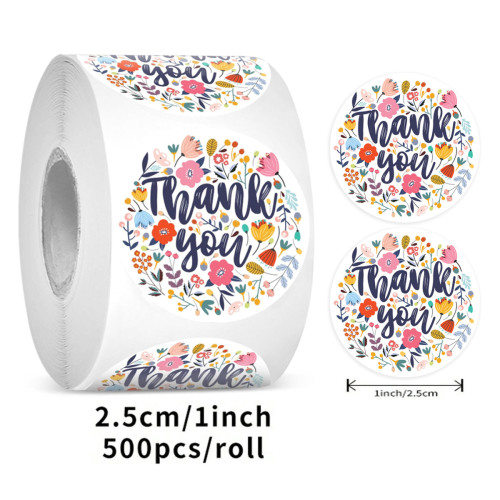 Наклейки на бобіні "Thank you" 2,5 см, у рулоні 500 шт Наклейки на бобіні "Thank you" 2,5 см, у рулоні 500 шт