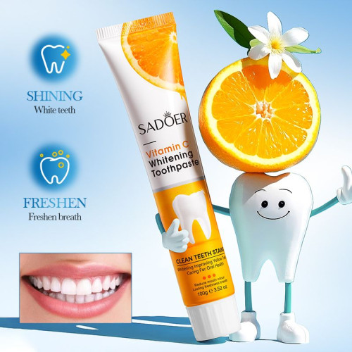 Зубна паста з апельсином SADOER Vitamin C, 100г Зубна паста з апельсином SADOER Vitamin C, 100г