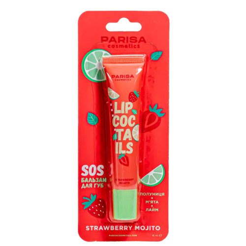 Бальзам для губ Parisa Cosmetics SOS Полуничний Мохіто, 16мл Бальзам для губ Parisa Cosmetics SOS Полуничний Мохіто, 16мл