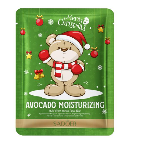 Новорічна тканинна маска для обличчя з екстрактом авокадо Sadoer Merry Christmas Новорічна тканинна маска для обличчя з екстрактом авокадо Sadoer Merry Christmas