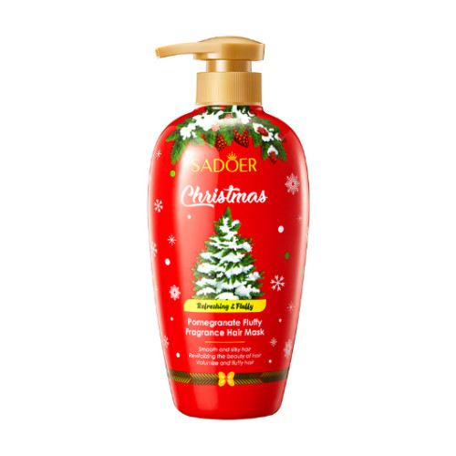 Новорічна парфумована маска для волосся з екстрактом граната Sadoer Merry Christmas, 500ml Новорічна парфумована маска для волосся з екстрактом граната Sadoer Merry Christmas, 500ml