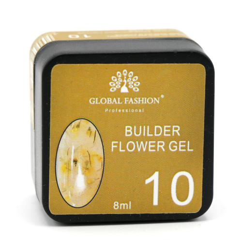 Гель для моделювання нігтів з додаванням сухоцвіту Flower Builder Gel №10, 8г Гель для моделювання нігтів з додаванням сухоцвіту Flower Builder Gel №10, 8г
