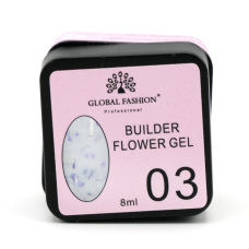 Гель для моделювання нігтів з додаванням сухоцвіту Flower Builder Gel №03, 8г Гель для моделювання нігтів з додаванням сухоцвіту Flower Builder Gel №03, 8г