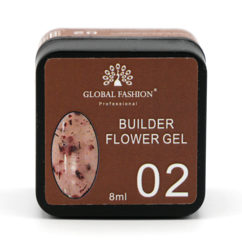 Гель для моделювання нігтів з додаванням сухоцвіту Flower Builder Gel №02, 8г Гель для моделювання нігтів з додаванням сухоцвіту Flower Builder Gel №02, 8г