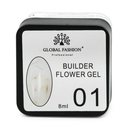 Гель для моделювання нігтів з додаванням сухоцвіту Flower Builder Gel №01, 8г Гель для моделювання нігтів з додаванням сухоцвіту Flower Builder Gel №01, 8г