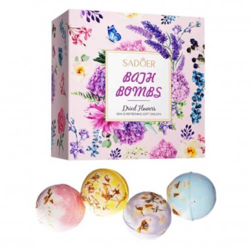 Набір бомбочок для ванни Sadoer Dried Flowers, 4 шт. Набір бомбочок для ванни Sadoer Dried Flowers, 4 шт.