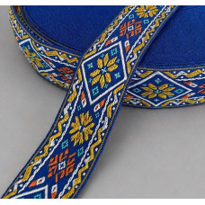 3см Тасьма національна з орнаментом - SINDTEX синя 3см Тасьма національна з орнаментом - SINDTEX синя