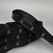 Жаккардові розмірники для одягу 1,2 см (моток 500 шт) - 3XL чорний